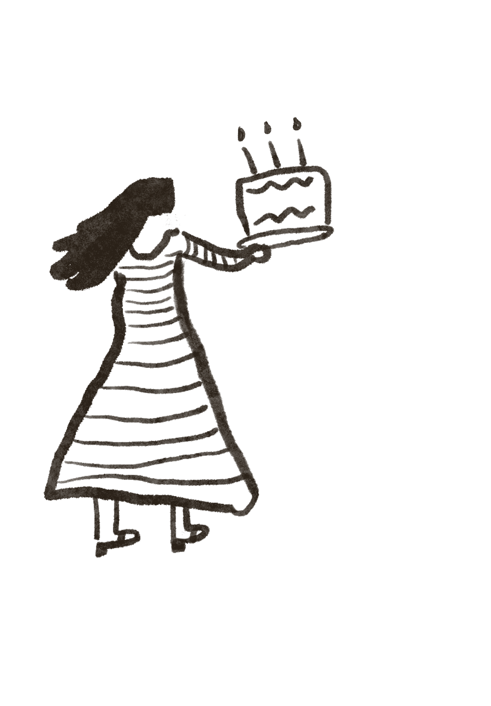 Illustration of the baker holding a cake